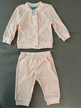Disney Baby Light Pink Eyelet Cardigan Set Size 6-9M